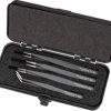 ESD SMD tweezers kit (4 tweezers), uninsulated, chrome-nickel-stainless steel, 130 mm, ZP99014002