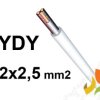 Przewód YDY 2x2,5 mm2 (450/750V) instalacyjny okrągły biały NYM-O (bębnowy) G-003033 TELEFONIKA