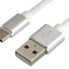 Kabel USB A do USB-C 1m QC3.0 silikonowy biały 3A