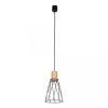 Lampa wisząca pojedyncza MODESTO WOOD SOSNA z drucianym czarnym kloszem na GU10 10155 TK Lighting