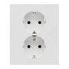 Simon 55 Gniazdo Schuko z przesłonami podwójne 16 A, 250 V~, zaciski śrubowe Jasnoszary mat TGSZ2PZFAR/114