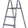 Alpfa 800868 aluminium Drabina składana ze stopniem Maksymalna wysokość robocza: 2.58 m