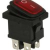 Przełącznik kołyskowy KCD1-201NW4 6A 250V on-off czerwony hermetyczny IP65