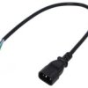 Kabel: 3X1mm2, Iec C14 Męski, 0,5M, 10A, 250V Lt-602 H05vv-F 3X1 Blk 0.5M End