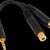 MUY1MFF audio cable, 3,5 mm jack to 2x jack extension, 0,15 m