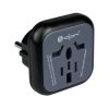 Adapter podrozny na wtyk europejski, gniazdo uniwersalne, 250 V 10 A, czarno-szary, DPM PF01EU-B