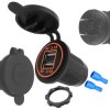 Ładowarka USB 12-24V /5V 4,2A O LED ORANGE, montażowa z klapką,
