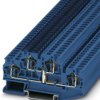 Double level terminal, spring balancer connection, 0.08-6.0 mm², 4 pole, 30 A, 6 kV, blue, 3035593