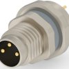 Circular connector, 3 pole, solder connection, screw locking, straight, T4040014031-000