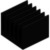 Extruded heatsink, (L x W x H) 50 x 50 x 40 mm, 3.6 to 1.25 K/W, black anodized, SK 434 50 SA