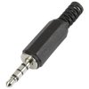 TruComponents 202581 3.5 mm audio jack Plug, straight,Pins:4 Stereo Black