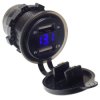 Ładowarka USB 12-24V /5V 3.1A LED BLUE + VOLT.