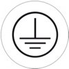 Label grounding symbol, symbol: GND, Ø 16 mm, plastic, 084.62-7-16-A3/20, package with 20 pieces