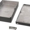 Aluminum die cast enclosure, (L x W x H) 188 x 120 x 37 mm, black (RAL 9005), IP54, 1590DDFLBK