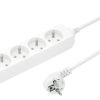 Przedłużacz 4-Gniazda Z/U 10A 4M /Omy 3X1/ Biały Ps-470