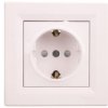Gniazdo Pojedyncze Asfora Schuko Z Przesłonami Białe Z Ramką Eph2900221