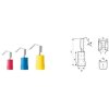 Insulated flat plug sleeve with branch, 6.3 x 0.8 mm, 4.0 to 6.0 mm², AWG 12 to 10, copper, yellow, 9200630000