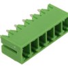 Łączówka; ECH381V-06P; 6 torów; R=3,81mm; 9,2mm; 8A; 300V; na panel; kątowe 90°; zamknięta; lutowany; zielony; Dinkle; RoHS