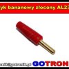 Wtyk bananowy złocony AL2316 czerwony