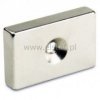 Magnes neodymowy prostokąt 20x10x3mm z otworem
