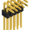 Pin header, 10 pole, pitch 1.27 mm, angled, black, SLVW4KA06010G