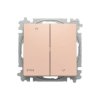 Łącznik roletowy podwójny z klawiszem, IP44 ZONI pudrowy beżowy 3559T-A88940 242 2CHT598894A6242