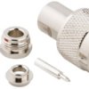 N plug 50 Ω, RG-58, RG-141, LMR-195, Belden 7806A, Belden 9311, solder connection, straight, 000-34025