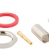 BNC panel socket 50 Ω, RG-58, RG-141, LMR-195, Belden 7806A, Belden 9311, crimp connection, straight, 031-342-RFX