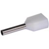 Insulated twin wire end ferrule, 0.5 mm², 8 mm long, white, 22C433, package with 100 pieces