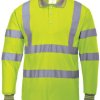 Odblaskowa koszulka polo, Unisex, Żółty, Poliester, EN20471, M, Długi