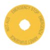 Tabliczka opisowa żółta okrągła fi90 EMERGENCY STOP M22-XAK1 216465