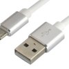 Kabel USB-A do micro USB 1.0m QC3.0 silikonowy biały 2.4A