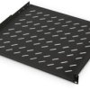 Shelf, fixed installation, 15 kg, steel, (W x H x D) 482 x 44 x 399 mm, 1 U, black, for 483 mm profile rails, DN-19 TRAY-1-400-S