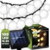 Girlanda Solarna Ogrodowa Lampki Solarne 100X Żarówka Led Ozdobne Kulki 16M...