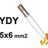 Przewód YDY żo 5x6 mm2 (450/750V) instalacyjny okrągły biały NYM-J (bębnowy) PC0407301 PRYSMIAN