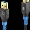 FI-U300-003 USB 5 Gb/s cable, A plug to B plug, 0.3 m
