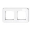 ICON Ramka uniwersalna podwójna zaokrąglona - efekt szkła (ramka: biała spód: biały) 0-0-IRSZ-2