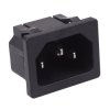 C14 Snap-Fit IEC Chassis Inlet Socket 10A