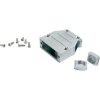 D-Sub connector housing, size: 4 (C), straight 180°, angled 45°, cable Ø 12.1 mm, zinc die casting, metal, 165X10889X