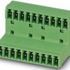 Pin header, 3 pole, pitch 3.81 mm, angled, green, 1829963