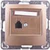 IMPRESJA Gniazdo telefoniczne pojedyncze RJ11 złoty metalik GPT-1Y/m/28