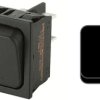 Rocker switch, black, 2 pole, On-Off-On, changeover switch, 16 (4) A/250 VAC, IP40, unlit, unprinted, 1839.3512