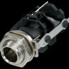 RJ3VM-S Jack socket 1/4, 3-pin, vertical, soldering lugs