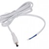 Wtyk DC 5.5x2.1 5A przewód biały 150cm 18awg
