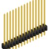 Pin header, 15 pole, pitch 1.27 mm, straight, black, 10060857