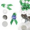 Przypinki z wstążką 58mm - zielone, zestaw 50 sztuk
