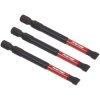Sealey AK8253 Slotted 6.5mm Impact Power Tool Bits 75mm - 3pc