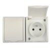 Simon Aquarius Gniazdo hermetyczne podwójne z/u IP54 z klapką pełną białe AQGZ1-2/11