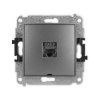 ICON Mechanizm gniazda komputerowego pojedynczego 1xRJ45, kat. 7, ekranowane, 8-stykowy, bez pola opisowego grafitowy 11IGKBO-9
