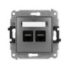 ICON Mechanizm gniazda komputerowego podwójnego 2xRJ45, kat. 6A, 8-stykowy grafitowy 11IGK-8